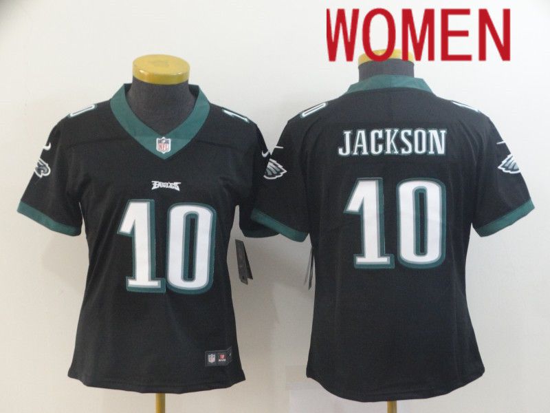Women Philadelphia Eagles #10 Jackson Black Nike Vapor Untouchable Limited NFL Jersey